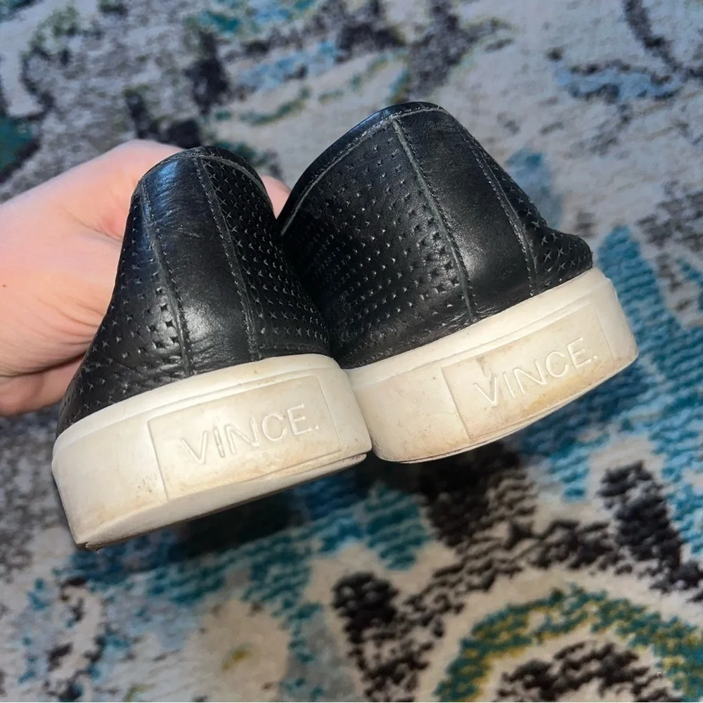 Vince leather black slide on shoes - Picture 5 of 8